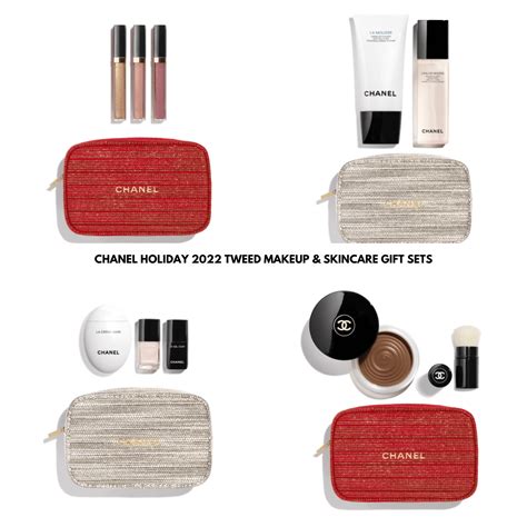 chanel tweed holiday gift set 2022|Sneak Peek! Chanel Holiday 2022 Tweed Makeup & Skincare .